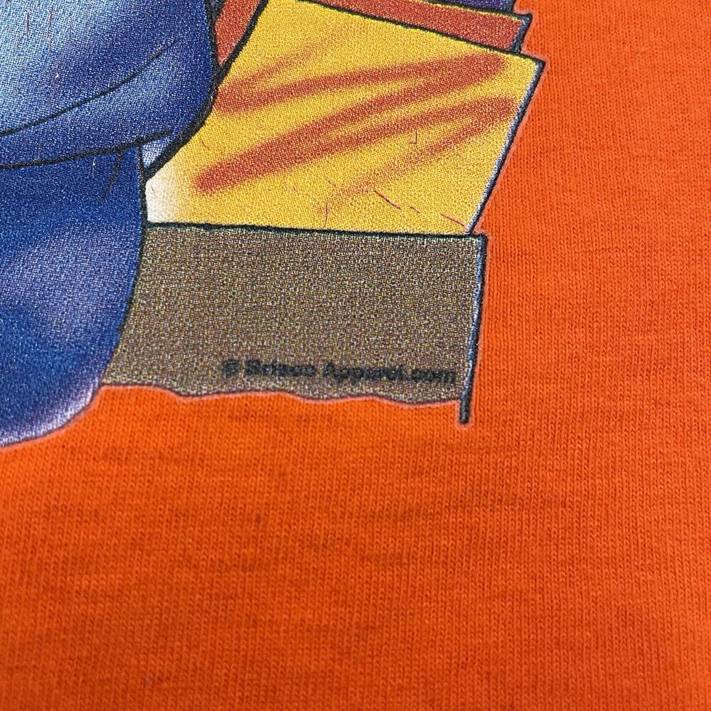 Gildan Long Sleeve Shirt Orange Unisex M Cotton DJ Graphic Y2K Streetwear - Picture 6 of 10